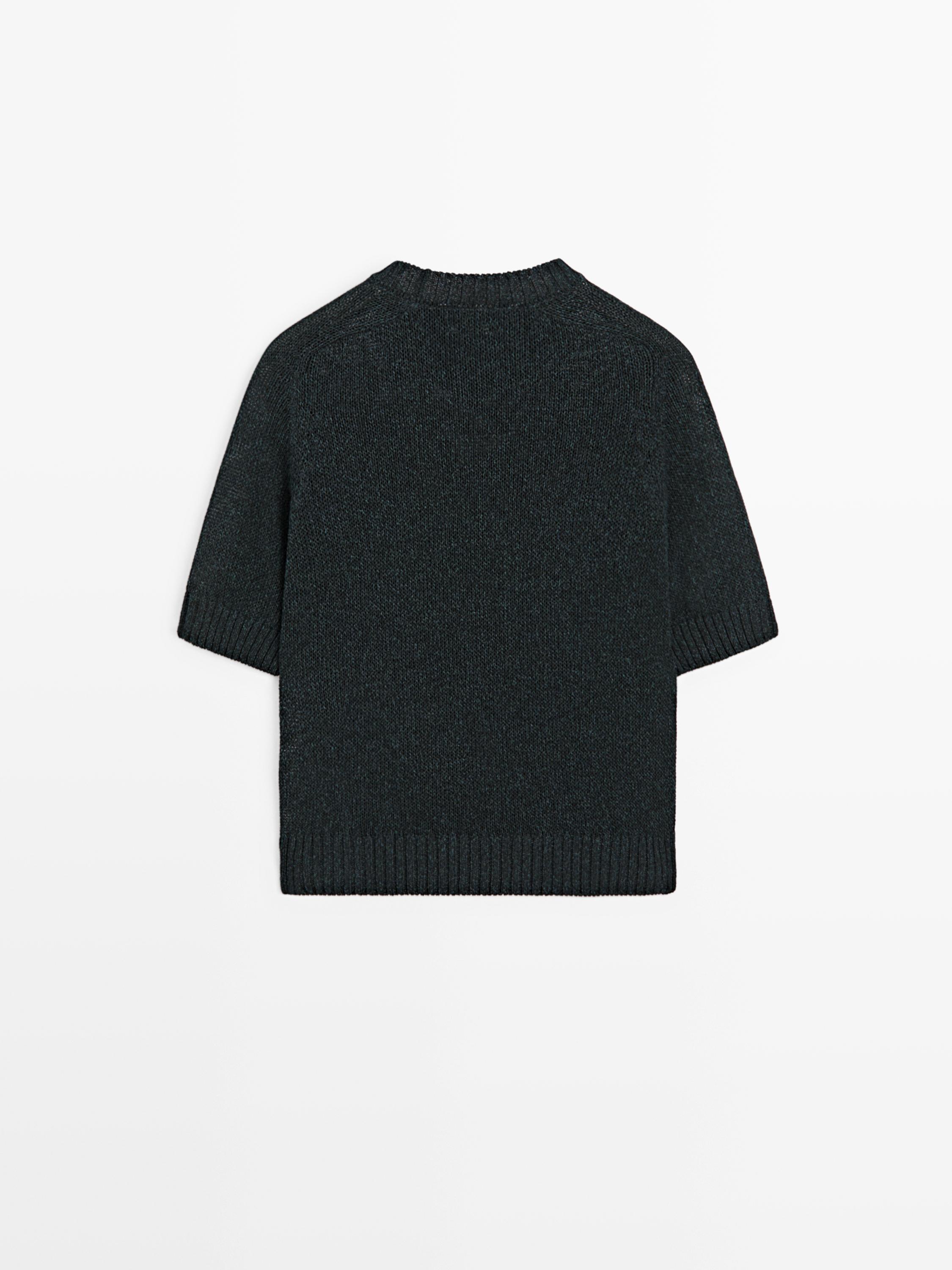 Pull en maille manches courtes